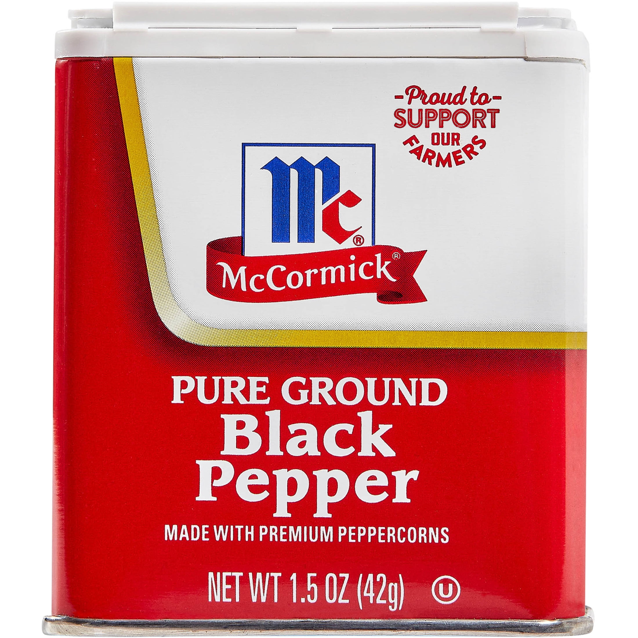 McCormick Non-GMO Kosher Pure Ground Black Pepper, 1.5 oz Can