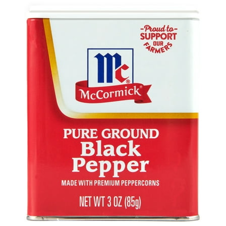 McCormick Non-GMO Kosher Pure Ground Black Pepper, 3.0 oz Can