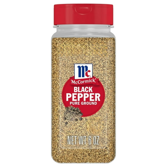 McCormick Non-GMO Kosher Pure Ground Black Pepper, 6 oz Bottle - 4 Pack