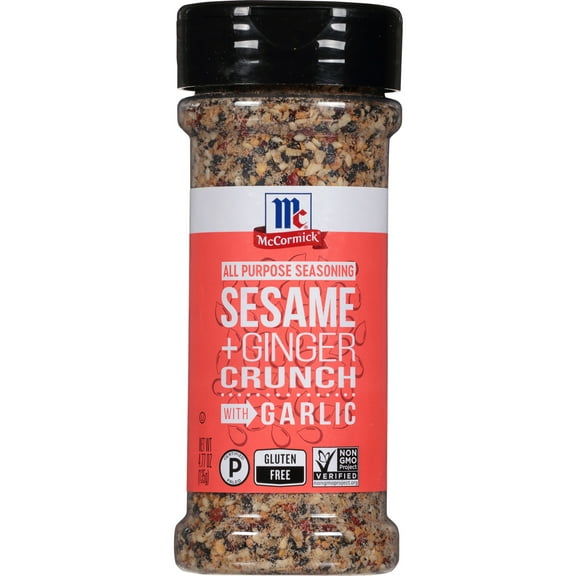 McCormick Non-GMO Kosher Sesame and Ginger Crunch with Garlic All Purpose Seasoning, 4.77 oz Bottle