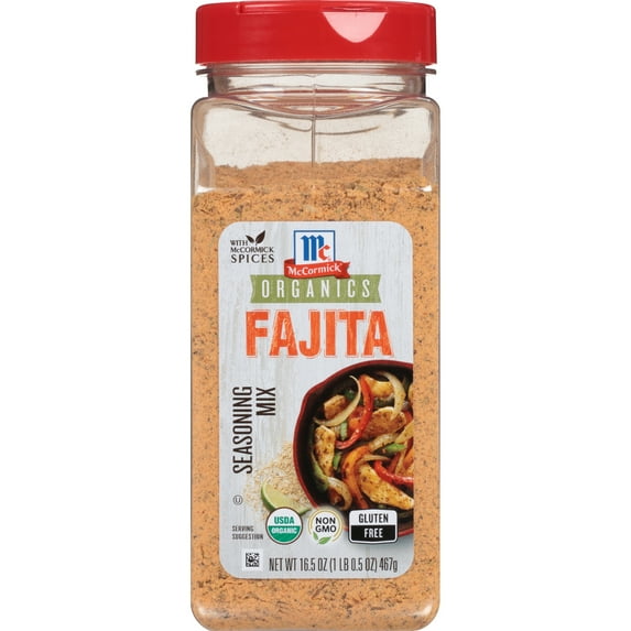 McCormick Organics Gluten Free Fajita Seasoning Mix, 16.5 oz Bottle