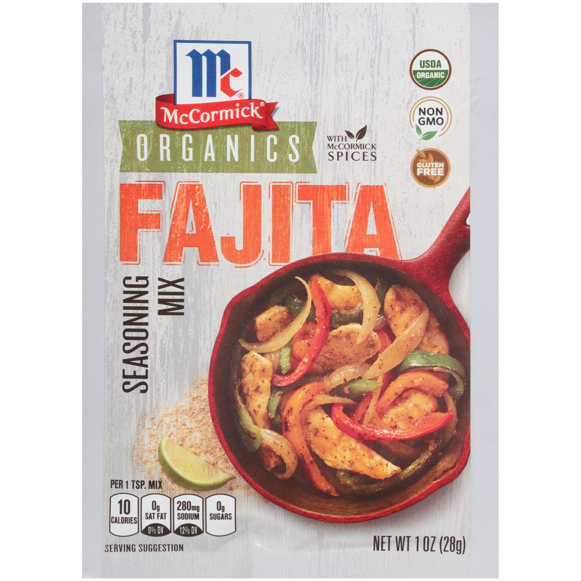McCormick Organics NonGMO Gluten Free Fajita Seasoning Mix, 1 oz