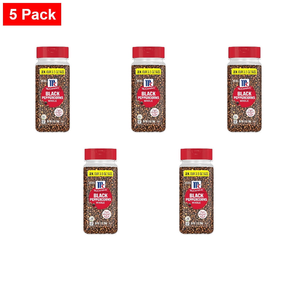 McCormick Pepper Black Whole 7 oz - 5 Pack
