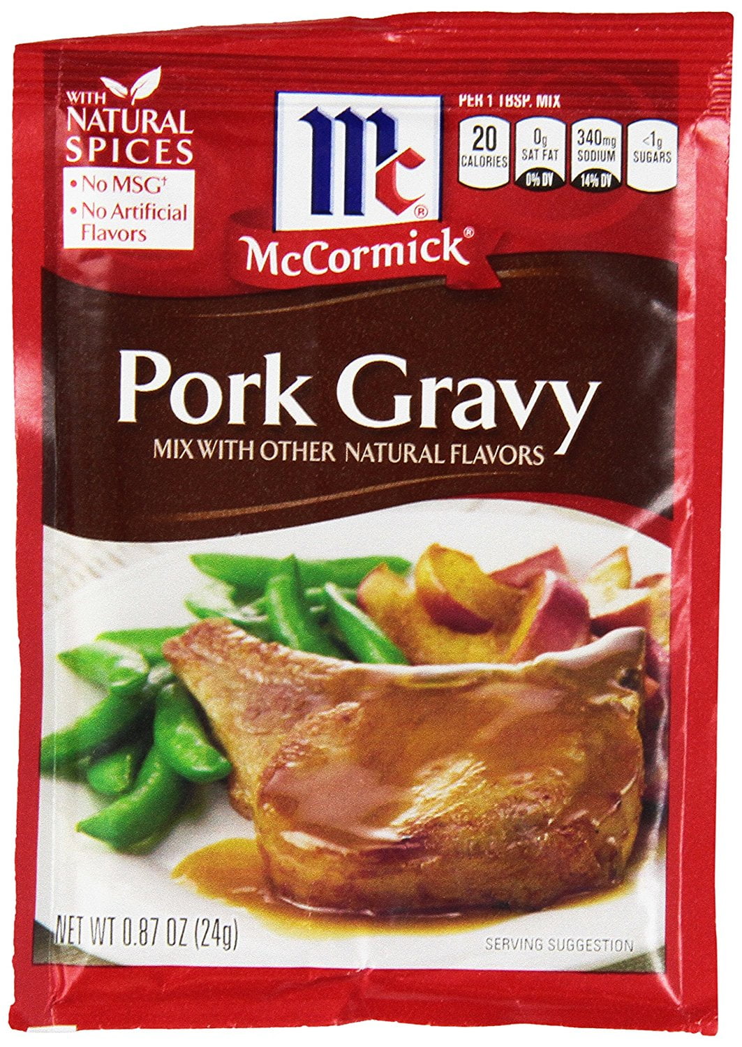 McCormick Pork Gravy Mix, 0.87 OZ (Pack of 4)