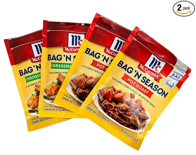 McCormick Pot Roast and Chicken Bag 'n Season Cooking Bag and Seasoning Mix Bundle 2 packets