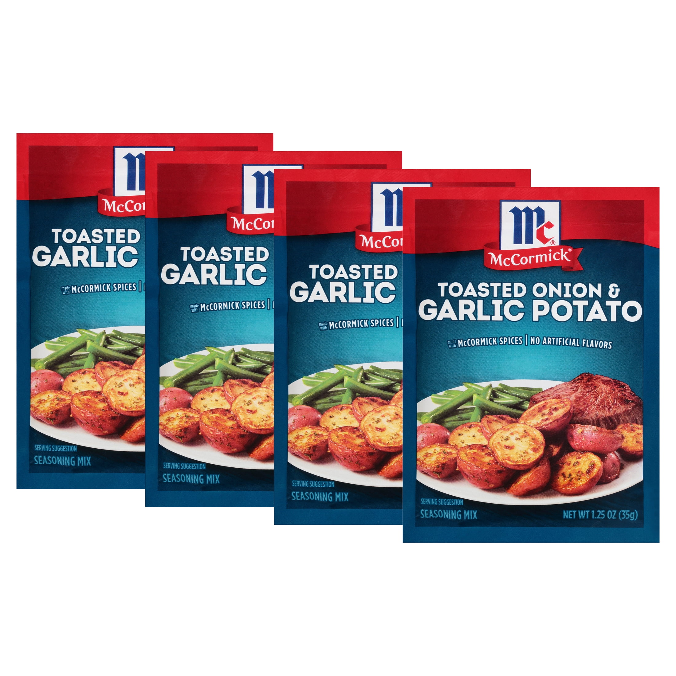 (4 pack) McCormick Potato Seasoning - Onion & Garlic, 1.25 oz Mixed Spices  & Seasonings