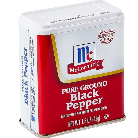McCormick Pure Ground Black Pepper - 1.5 oz- Pack of 2