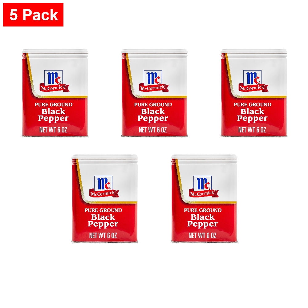 McCormick Pure Ground Black Pepper 6 oz - 5 Pack