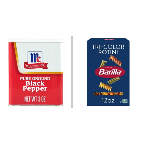 McCormick Pure Ground Black Pepper & Barilla Tri-Color Rotini Pasta