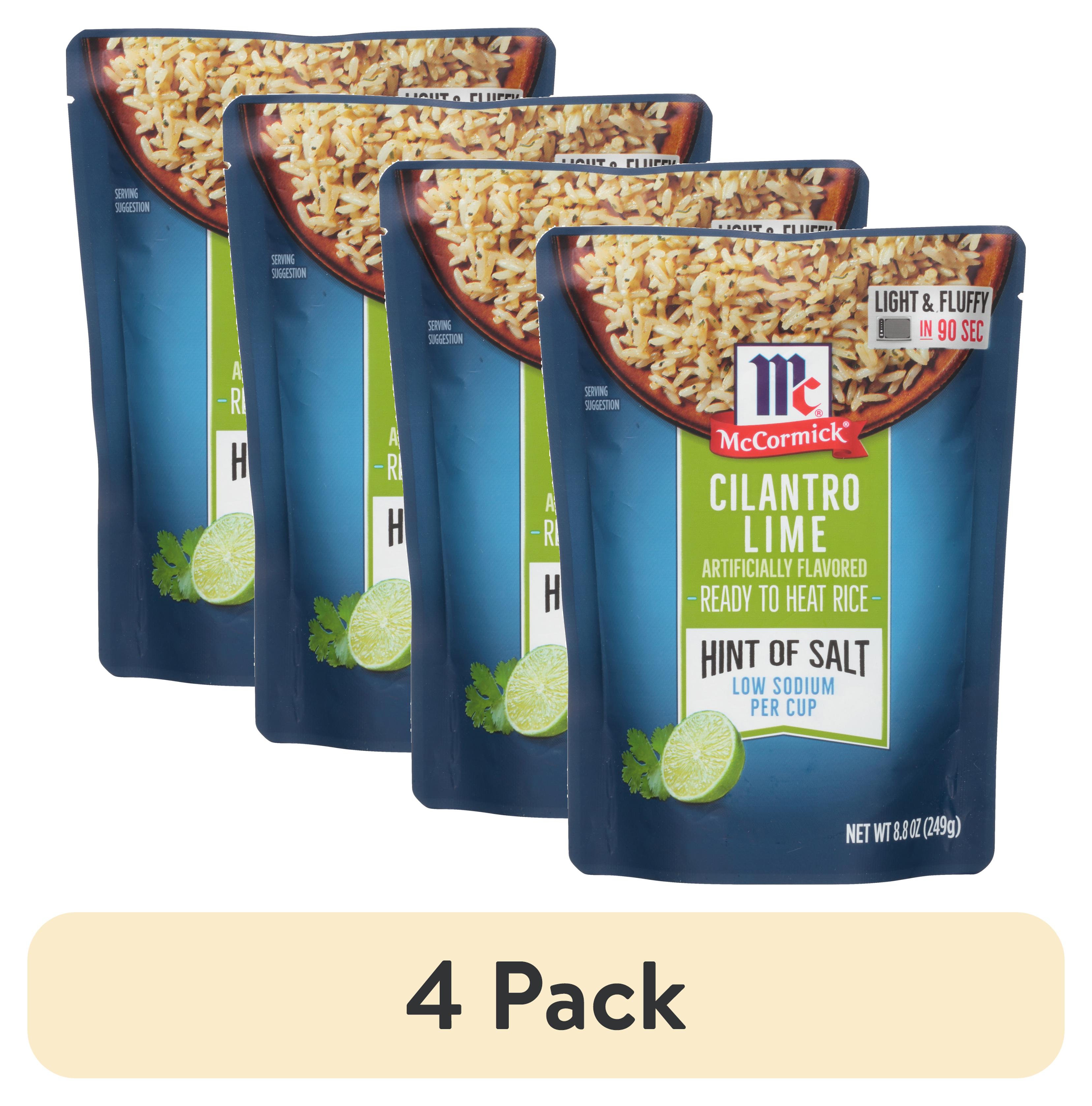 (4 pack) McCormick Ready to Heat Rice Cilantro Lime Hint of Salt, 8.8