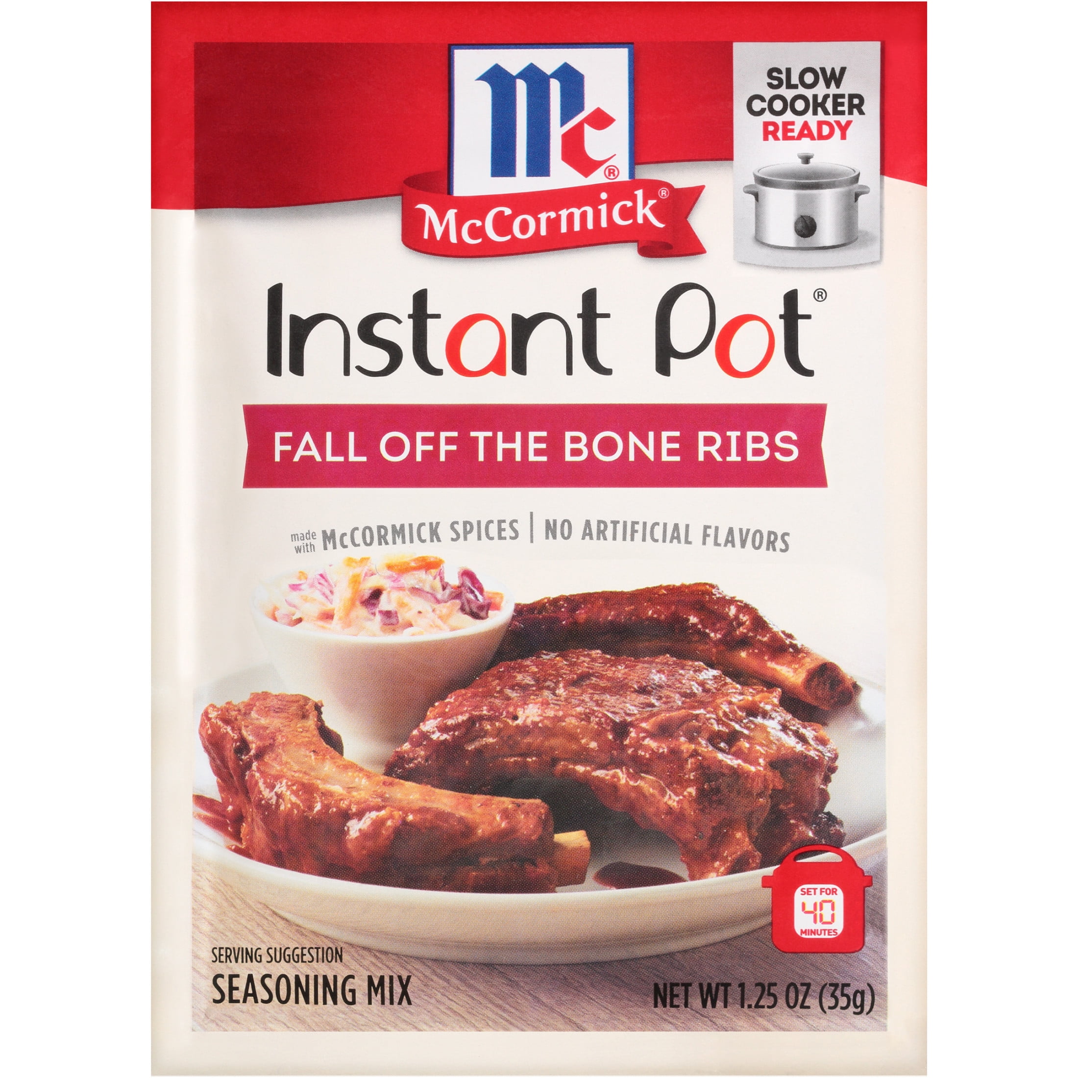 McCormick Instant Pot Fall Off The Bone Ribs Seasoning Mix Dry Powdered Packet 1.25 oz Walmart