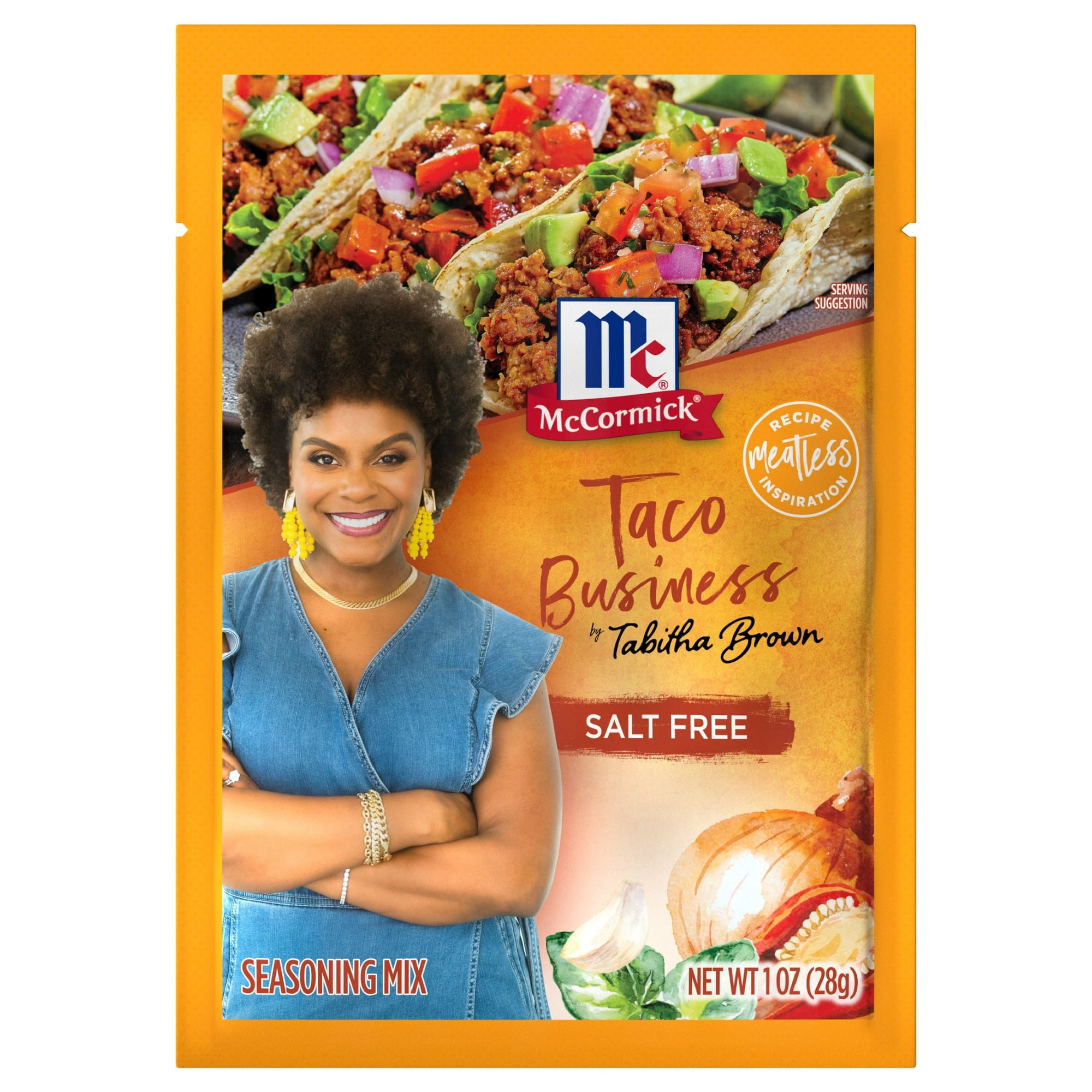 McCormick Salt Free Taco Business by Tabitha Brown Seasoning Mix 1 oz Envelope (Pack of 20)