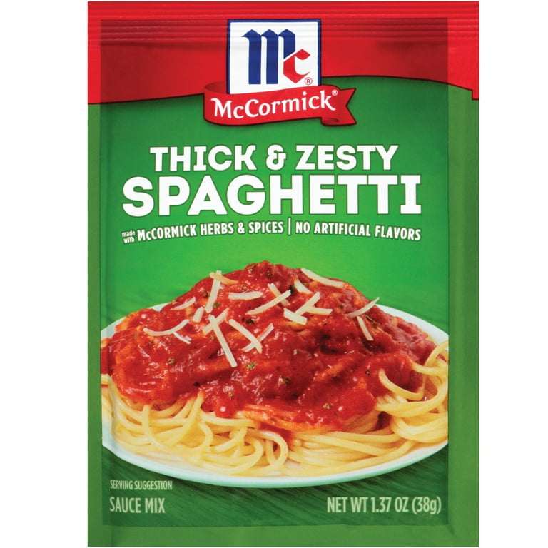 McCormick Spaghetti Sauce Mix - Thick & Zesty, 1.37 oz Mixed Spices &  Seasonings 