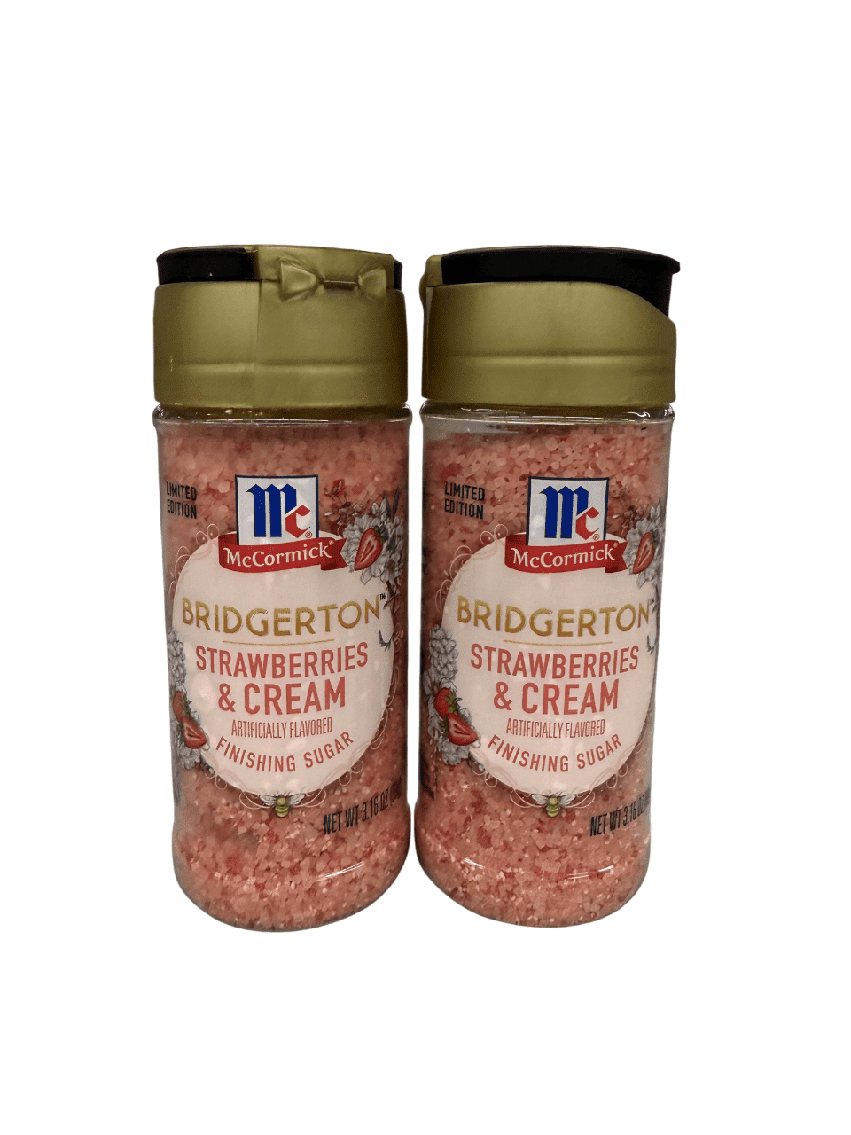 McCormick Strawberries & Cream Finishing Sugar (2 Bottles of 3.16oz each) Bridgerton Limited Series