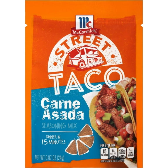 Mccormick Street Taco Carne Asada Seasoning Mix, 0.87 Oz (Pack Of 12)
