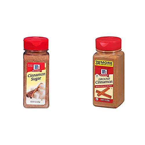 McCormick Super Deal Cinnamon Sugar, 15 Ounce (Pack of 1) & Ground Cinnamon, 7.12 oz