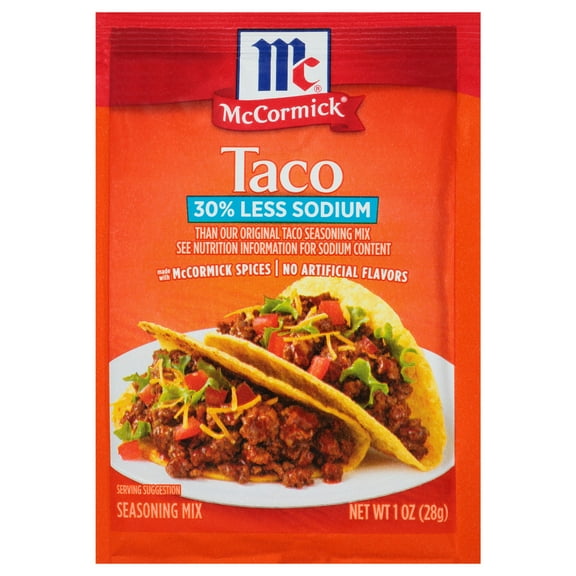 McCormick Taco Seasoning Low Sodium 1 oz (Pack of 36)
