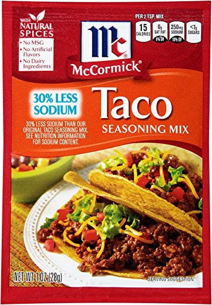McCormick Taco Seasoning Mix Less Sodium (Pack of 3)