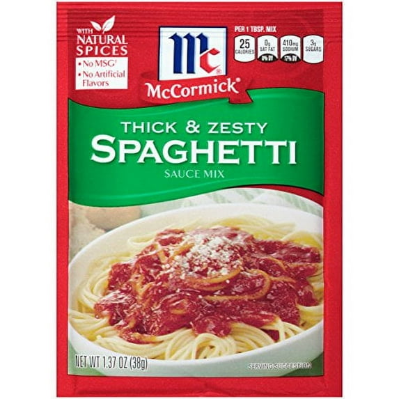 McCormick Thick And Zesty Spaghetti Sauce Mix, 1.37 oz (Pack of 48)