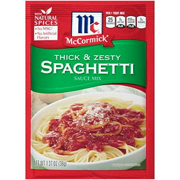 McCormick Thick And Zesty Spaghetti Sauce Mix, 1.37 oz (Pack of 8)