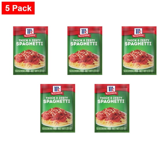 McCormick Thick And Zesty Spaghetti Sauce Seasoning Mix 1.37 oz - 5 Pack