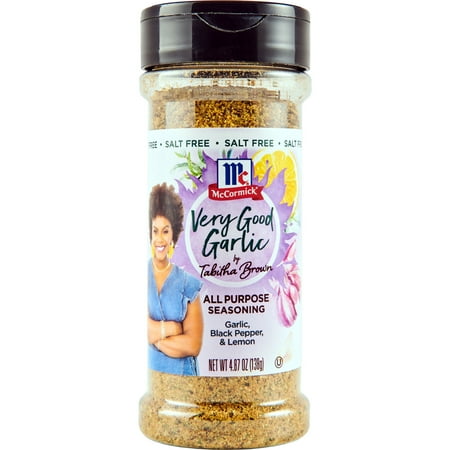McCormick Salt Free Very Good Garlic by Tabitha Brown All Purpose Seasoning, 4.87 oz Bottle