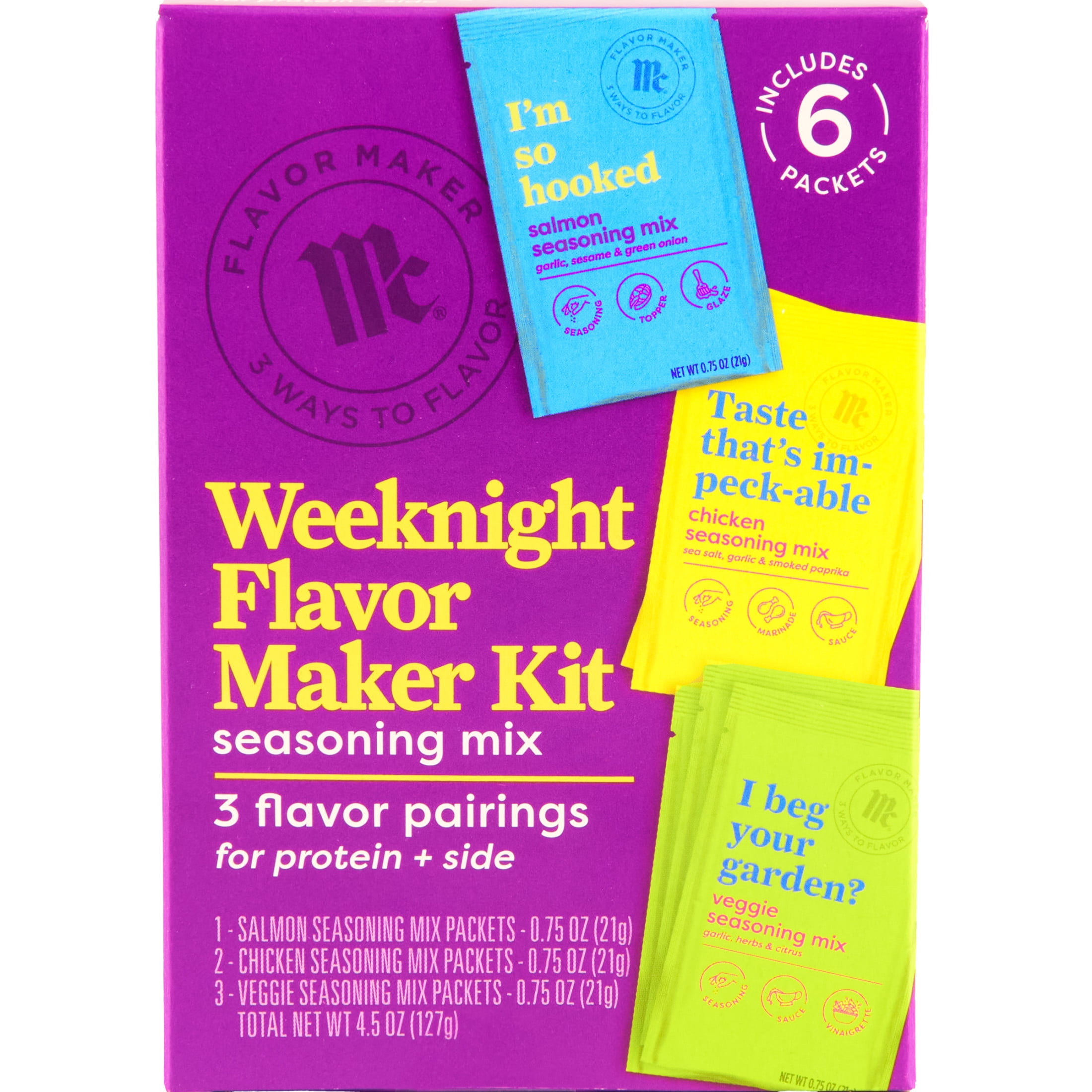 McCormick Weeknight Flavor Maker Kit Seasoning Mix, 4.5 oz Pouch