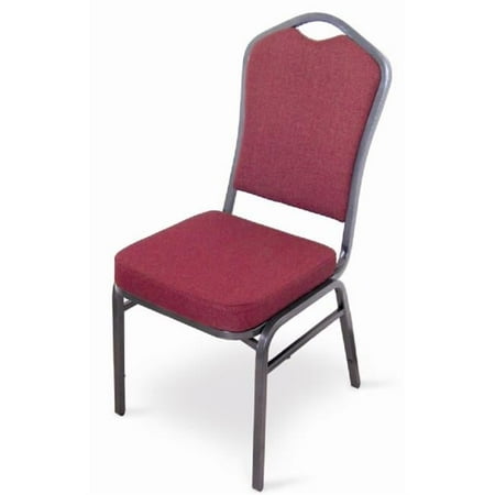 McCourt 10355 Superb Seating Stack Chair - Burgundy on Silvervein Frame