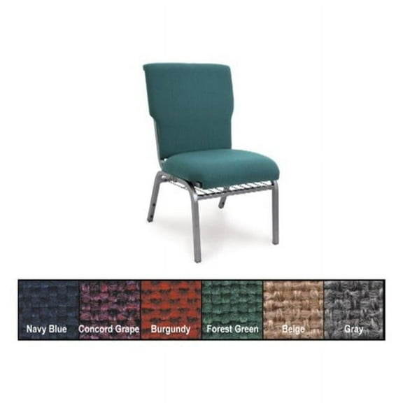 McCourt 10550 Auditorium Stacking Pew Chair - Burgundy on Silvervein Frame