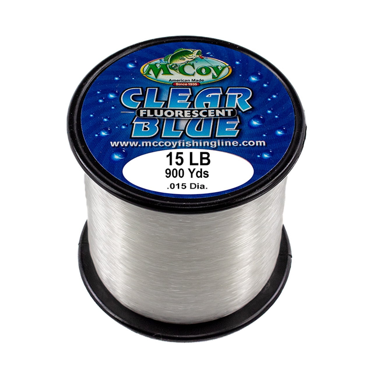 McCoy Clear Blue Fluorescent Premium CoPolymer Monofilament Fishing Line (15lb Test (.015" Dia) - 900 Yards)