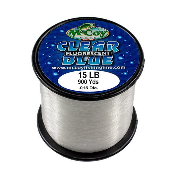 McCoy Clear Blue Fluorescent Premium CoPolymer Monofilament Fishing Line (15lb Test (.015" Dia) - 900 Yards)