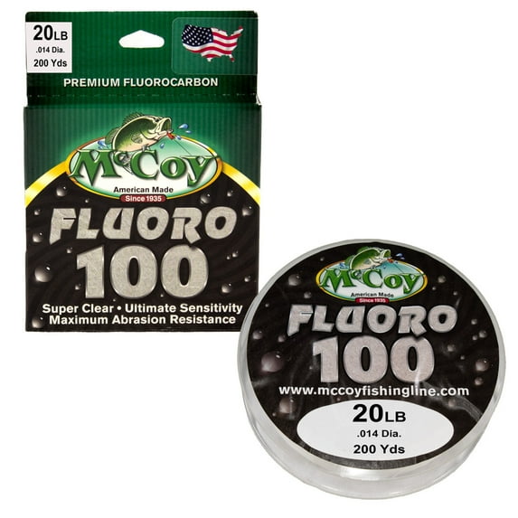 McCoy Fluoro 100 Premium Fluorocarbon Fishing Line (20lb Test (.014" Dia) - 200 Yards)