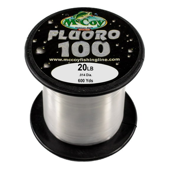 McCoy Fluoro 100 Premium Fluorocarbon Fishing Line (20lb Test (.014" Dia) - 600 Yards)