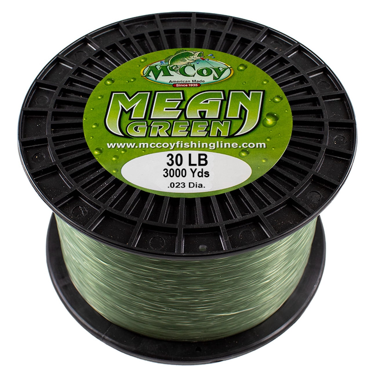 McCoy Mean Green Premium CoPolymer Monofilament Fishing Line (30lb Test (.023" Dia) - 3000 Yards)
