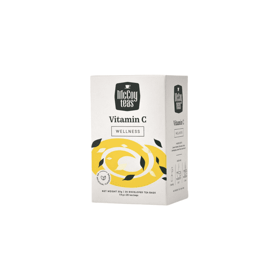 McCoy Teas Vitamin C Wellness Green Tea with Lemon & Ginger, 20 Tea Bags