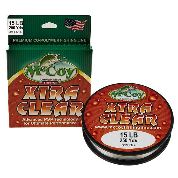McCoy Xtra Clear Premium CoPolymer Monofilament Fishing Line (15lb Test (.015" Dia) - 250 Yards)