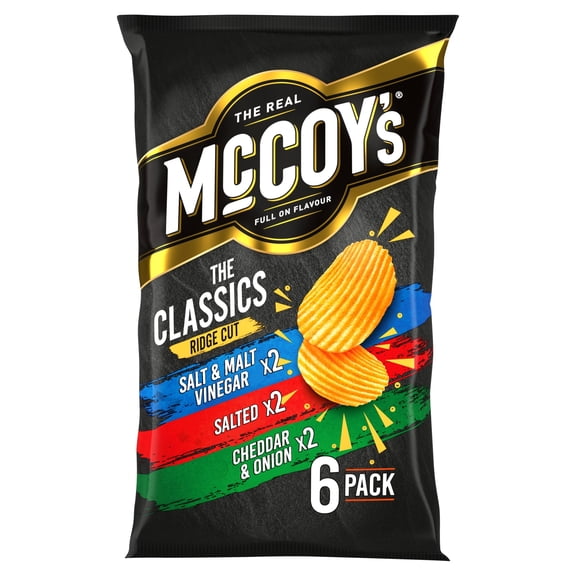 McCoy's Classic Variety Multipack Crisps 6x25g, Imported from Britain