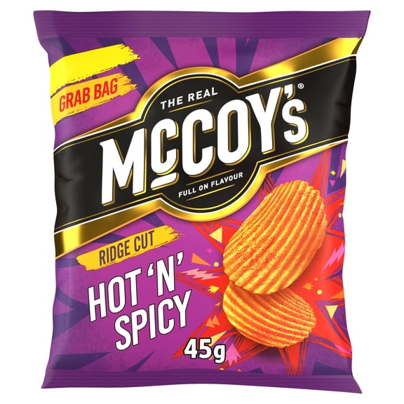McCoy's Hot'n'Spicy Grab Bag Crisps 45g, Imported from Britain