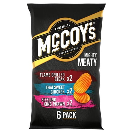 McCoy's Ridge Cut Meaty Chips 30g x 6 per pack - Pack of 2