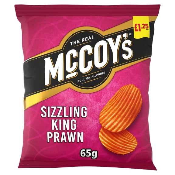 McCoy's Sizzling King Prawn Sharing Crisps 65g  (pack of 20)