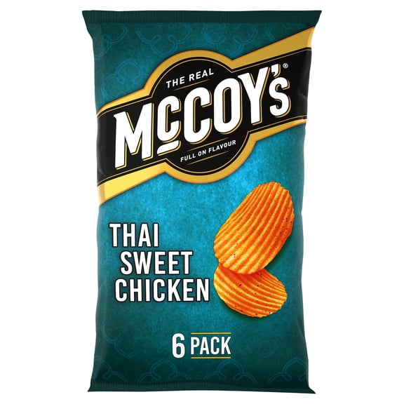 McCoy's Thai Sweet Chicken Multipack Crisps 6x25g, Imported from Britain