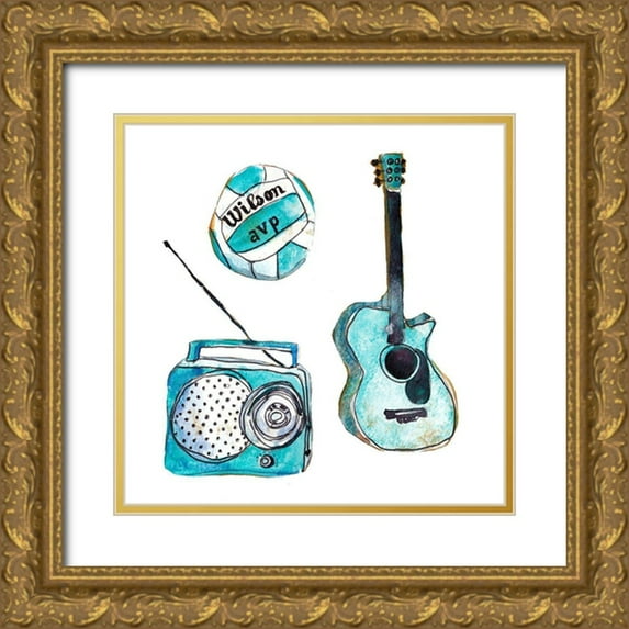 McCreery, Paul 12x12 Gold Ornate Wood Framed with Double Matting Museum Art Print Titled - Beach Vibes III