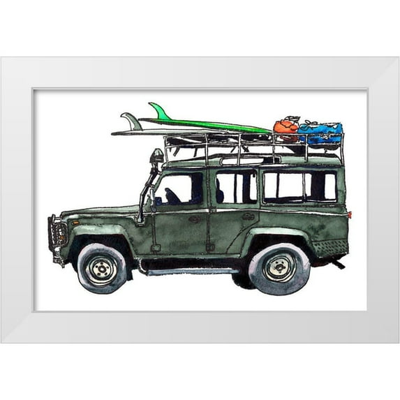 McCreery, Paul 14x11 White Modern Wood Framed Museum Art Print Titled - Surf Jeep