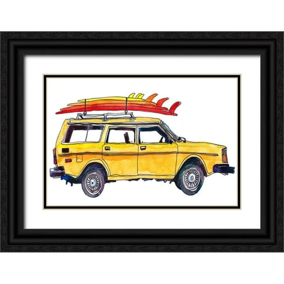 McCreery, Paul 18x13 Black Ornate Wood Framed with Double Matting Museum Art Print Titled - Surfin Wheels V