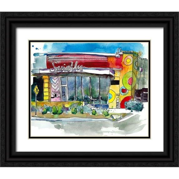 McCreery, Paul 24x20 Black Ornate Wood Framed with Double Matting Museum Art Print Titled - Urban Points of Interest II