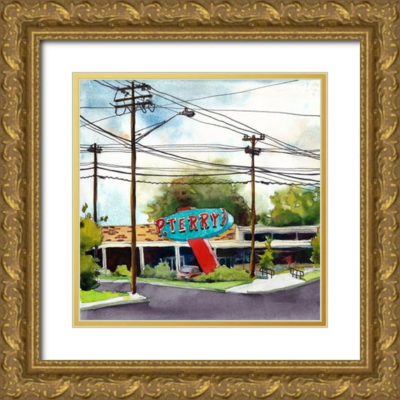 McCreery, Paul 26x26 Gold Ornate Wood Framed with Double Matting Museum Art Print Titled - Open Road Stops I