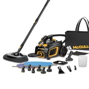 McCulloch Canister Steam Cleaner MC1375, 90 Minute Runtime, 20 Accessories Jet Nozzle, Brushes, More - Built for Home, Tile, Grout, Carpet, Furniture, Personal Car Detailing