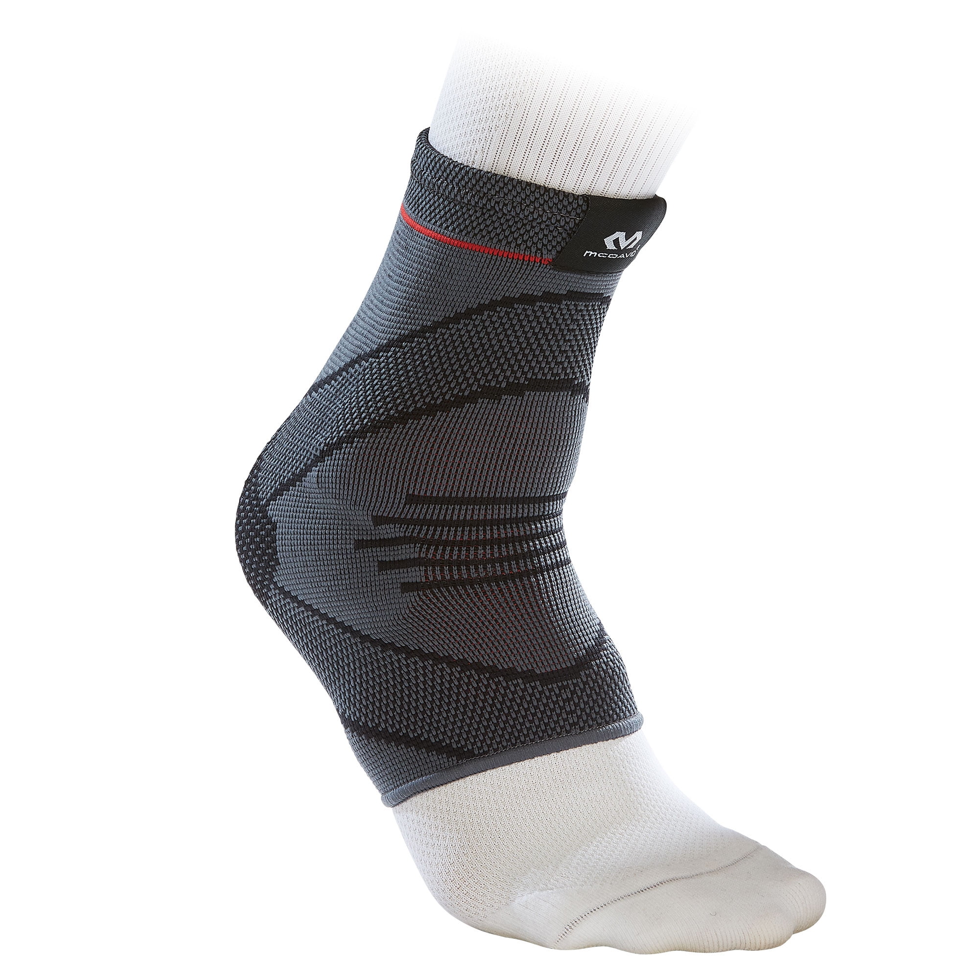 Compression Knit McDavid Ankle Compression Knit Sleeve With Gel Butresses, Gray, Adult ...