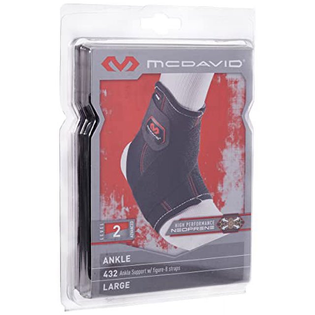 McDavid Ankle Support with Strap (Black, XLarge)