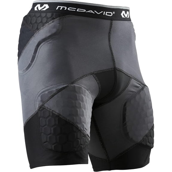 McDavid Compression Padded Girdle Shorts. Pads on HIPS, Thighs and Tailbone. Football, Lacrosse, Basketball and More.